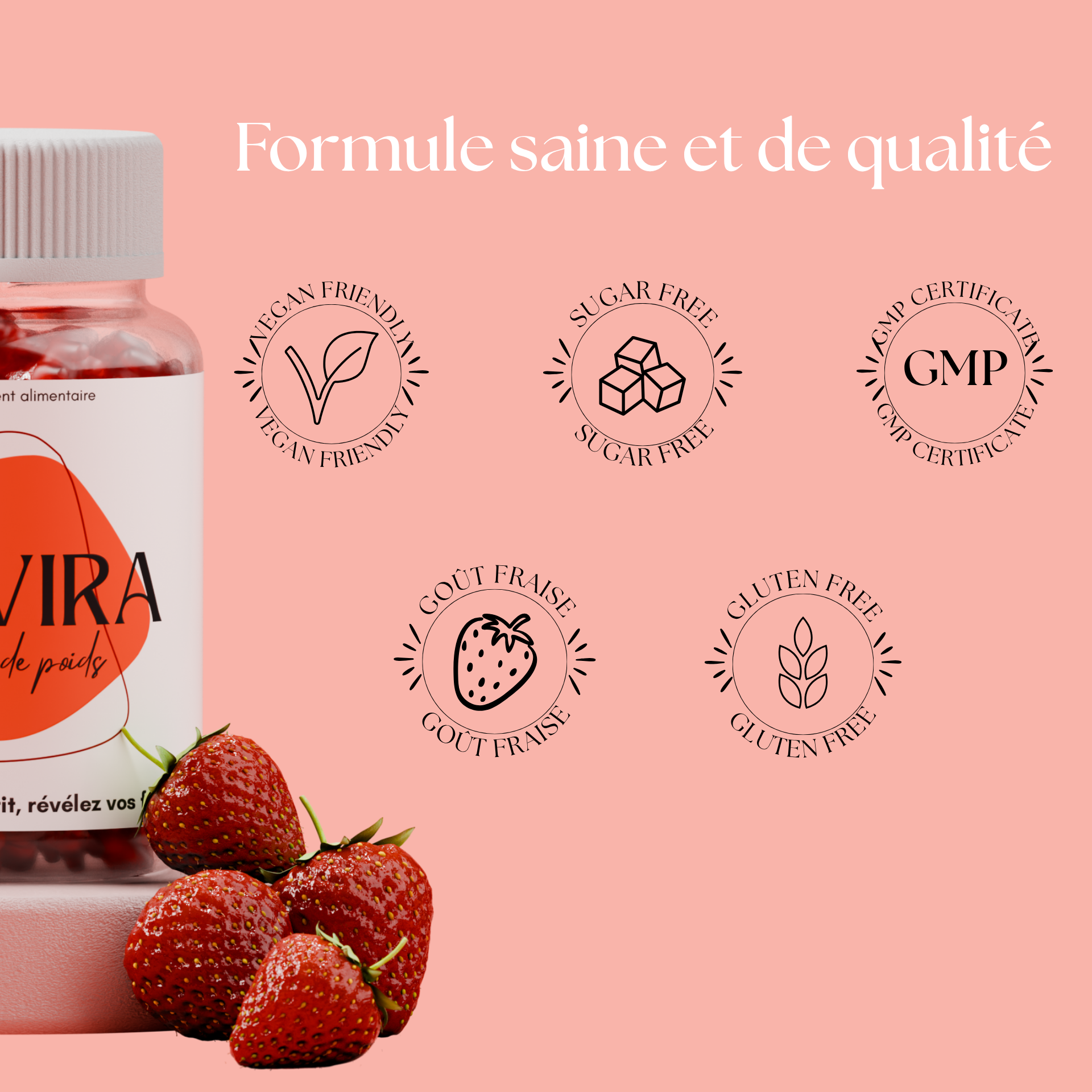 Prise de poids - Gummies végan goût fraise